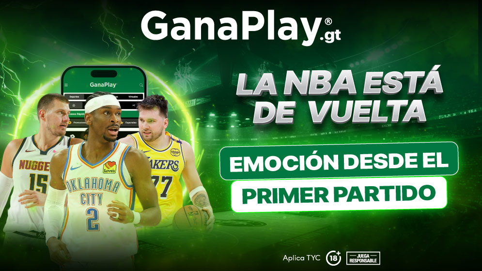 Partidos NBA del inicio de la temporada con las mejores cuotas y mercados del país en Guatemala en Ganaplay. ¡Ingresa ya!