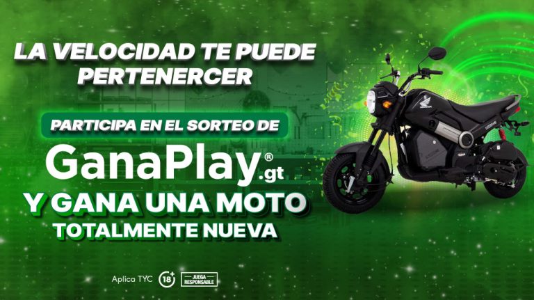 Sorteo GanaPlay Guatemala con moto Honda Navi y premios en casino y apuestas deportivas