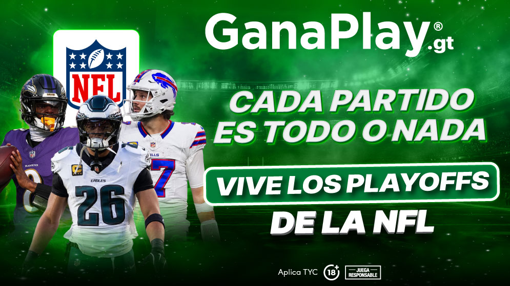 Playoffs NFL 2025 con el calendario playoffs NFL de comodines, enfrentamientos clave y opciones de apuestas deportivas NFL en casas de apuestas deportivas como GanaPlay Guatemala.