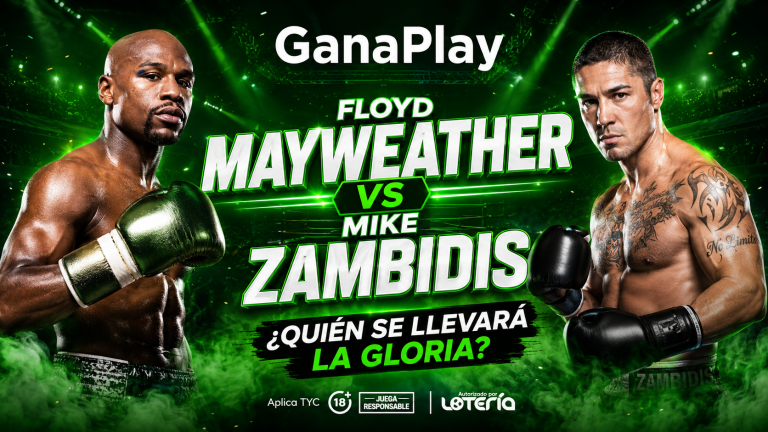Floyd Mayweather y Mike Zambidis antes de su pelea de exhibición en Atenas.