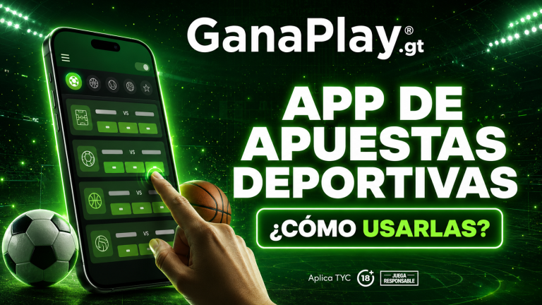 App de apuestas deportivas GanaPlay Guatemala con mercados en vivo, seguimiento de partidos, depósitos y opciones de gestión de cuenta.